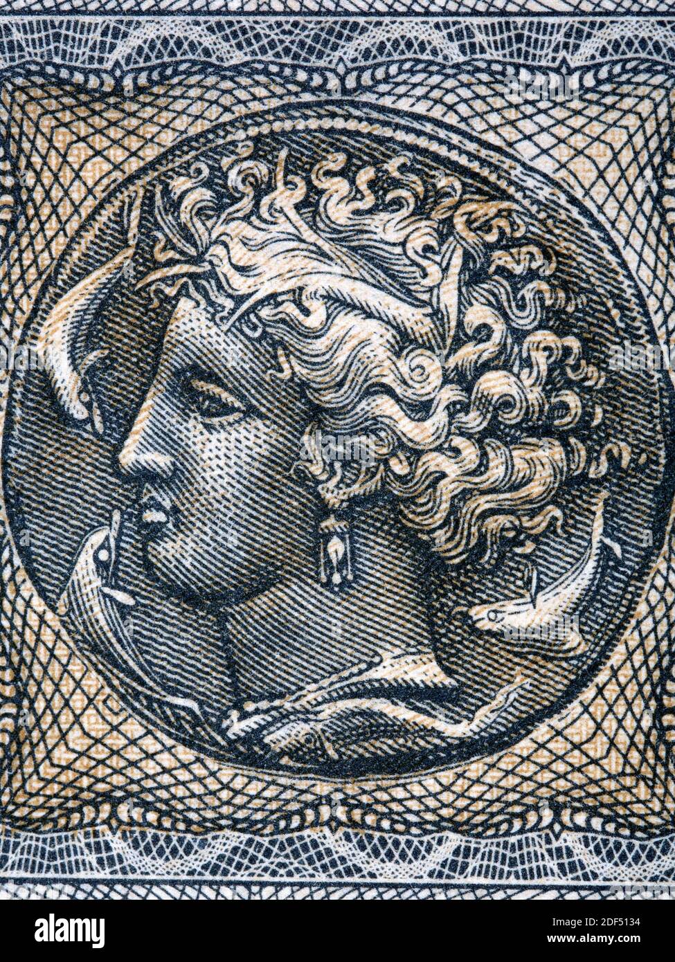 Arethusa un portrait de l'ancien argent de Grrek Banque D'Images