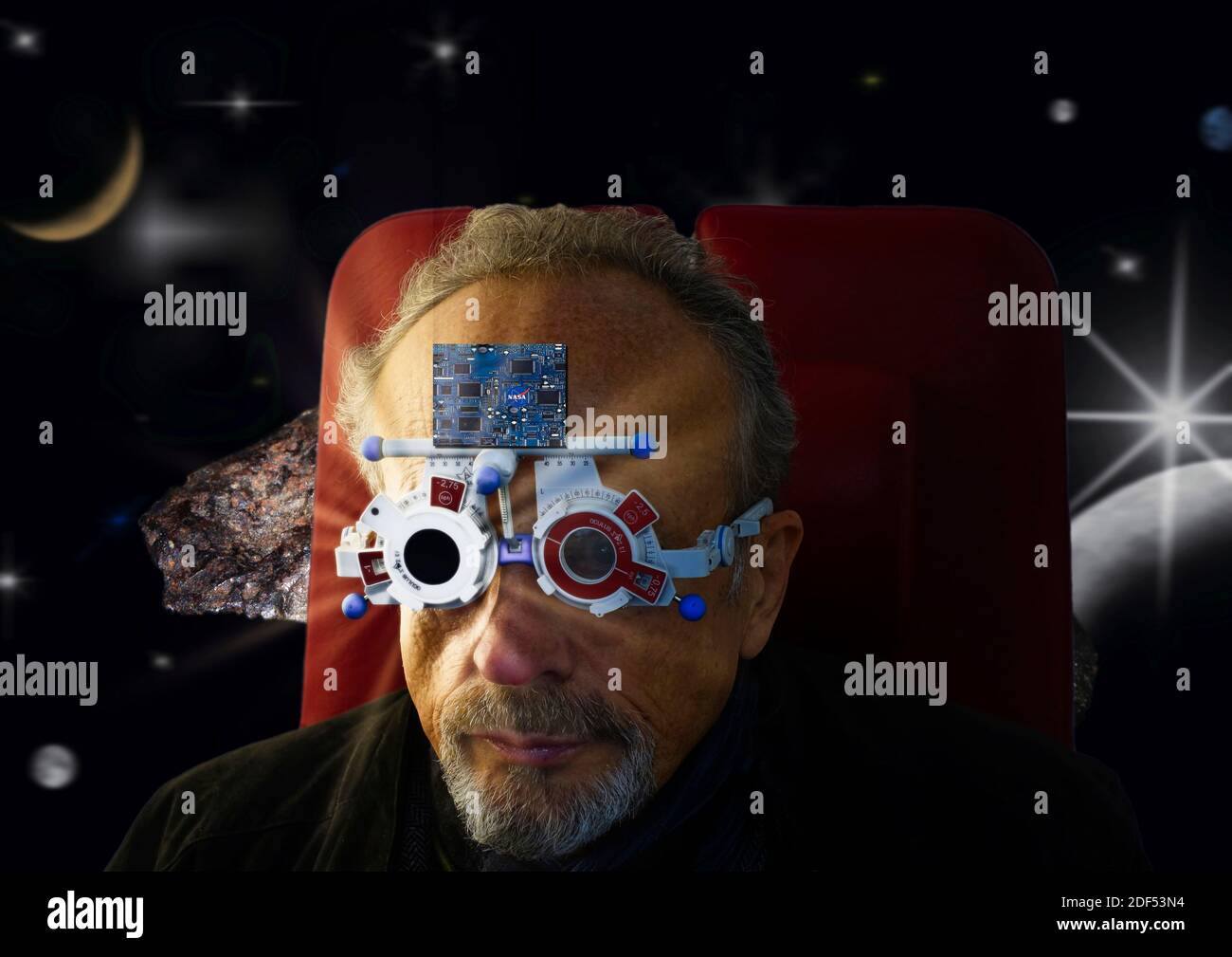 L'homme numérique dans l'avenir Banque D'Images
