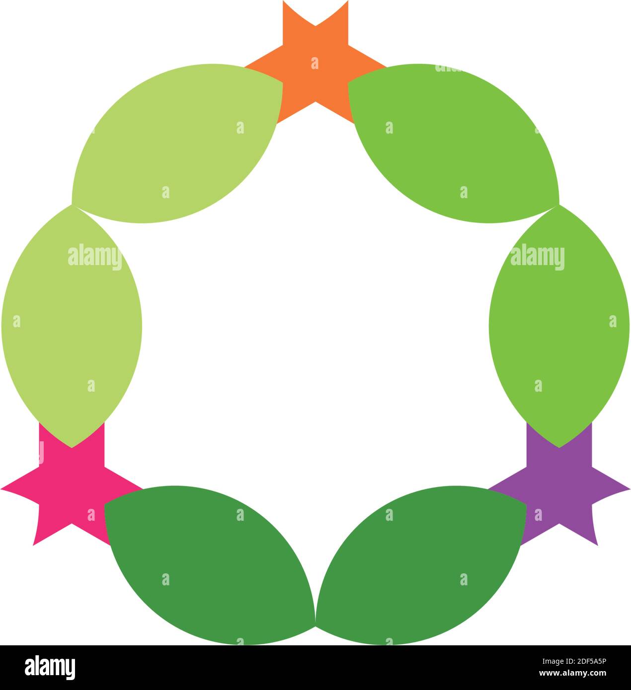 motif abstrait naturel sur les feuilles en cercle Illustration de Vecteur