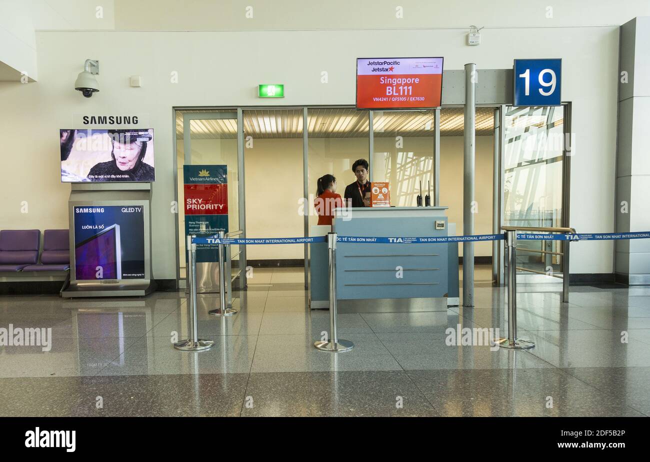 Porte d'embarquement à l'aéroport de Ho Chi Minh Banque D'Images