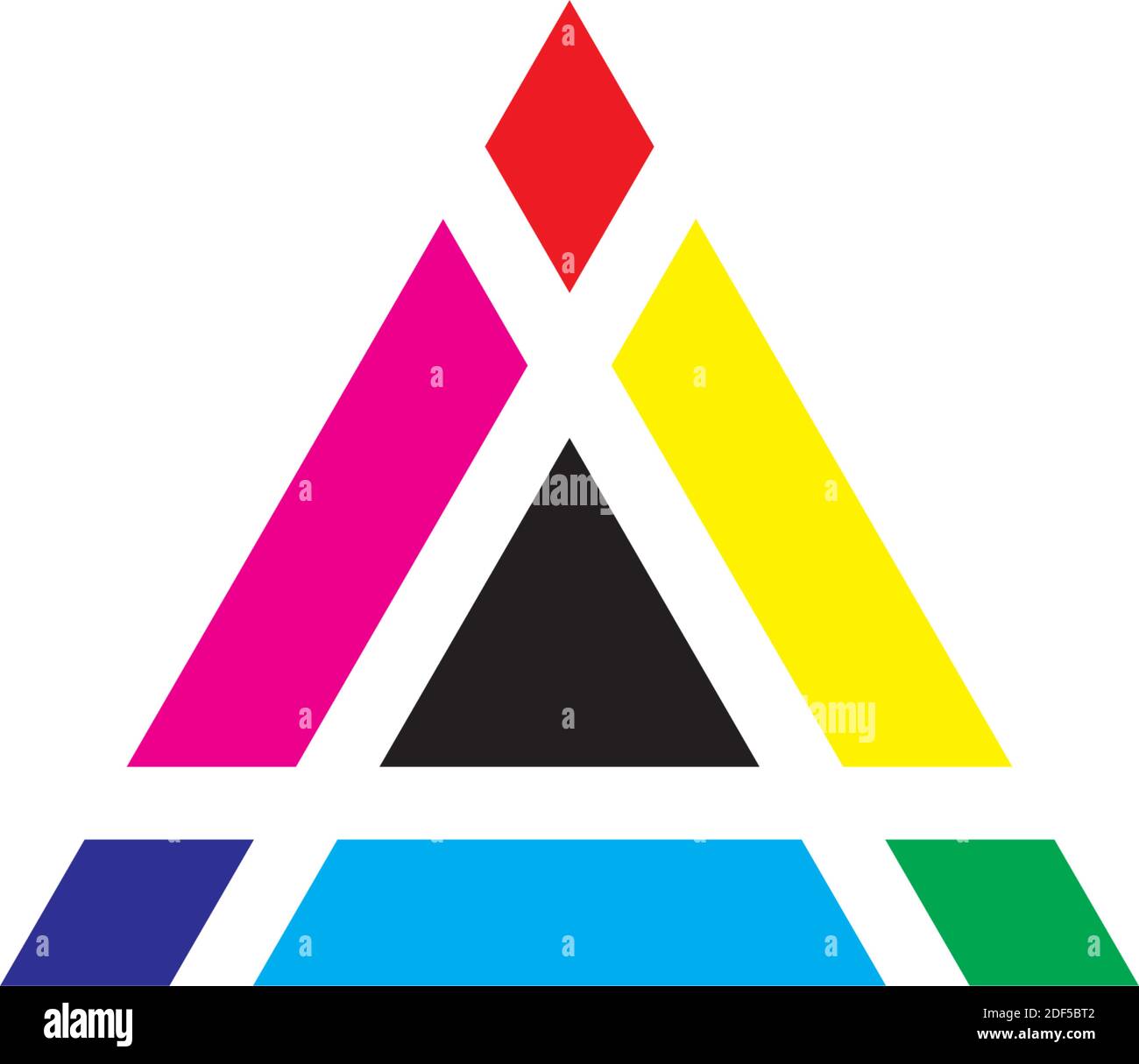 mélange de couleurs triangle icône imprimer logo vecteur Image Vectorielle  Stock - Alamy