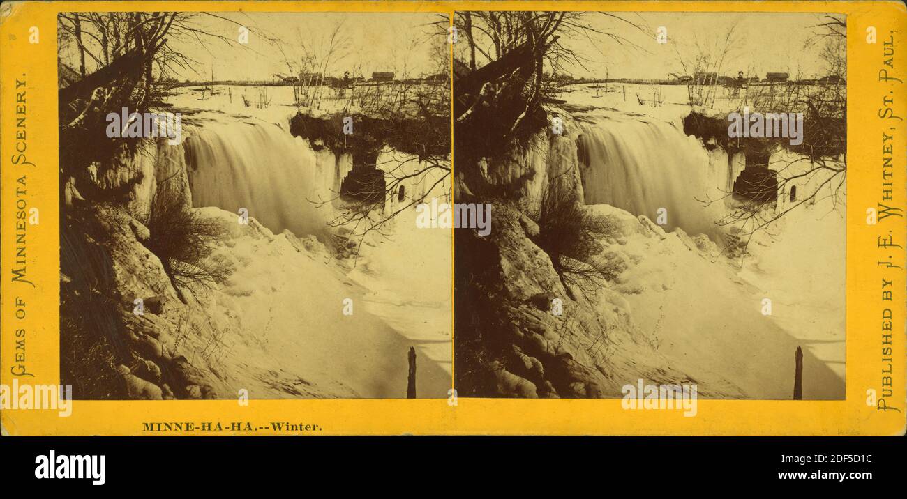 Minne-ha-ha--hiver., image fixe, stéréographes, 1850 - 1930, Whitney, J. E. (Joel Emmons) (1822-1886 Banque D'Images