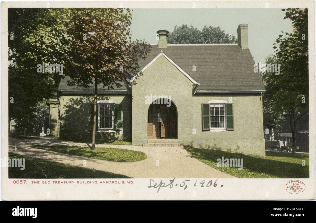 Ancien bâtiment du Trésor, Annapolis, Maryland, image fixe, cartes postales, 1898 - 1931 Banque D'Images