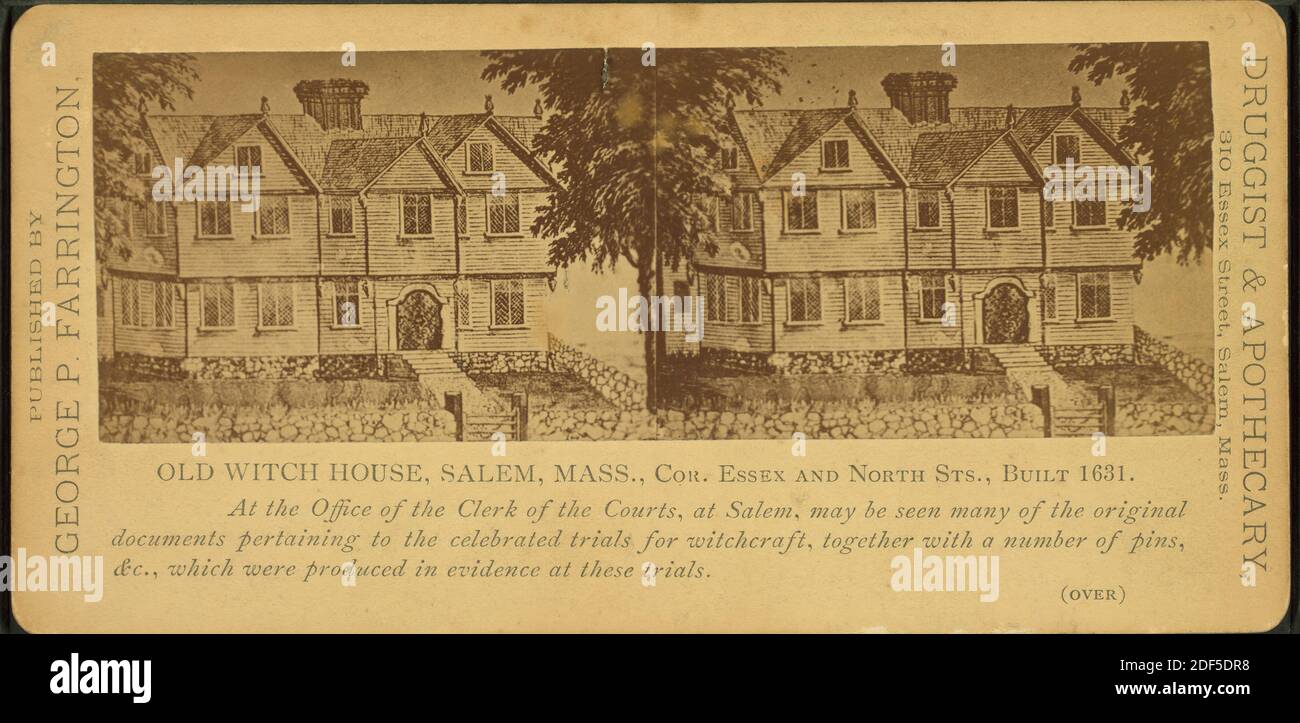Old Witch House, Salem, Mass., image fixe, stéréographes, 1850 - 1930, Farrington, George P. Banque D'Images
