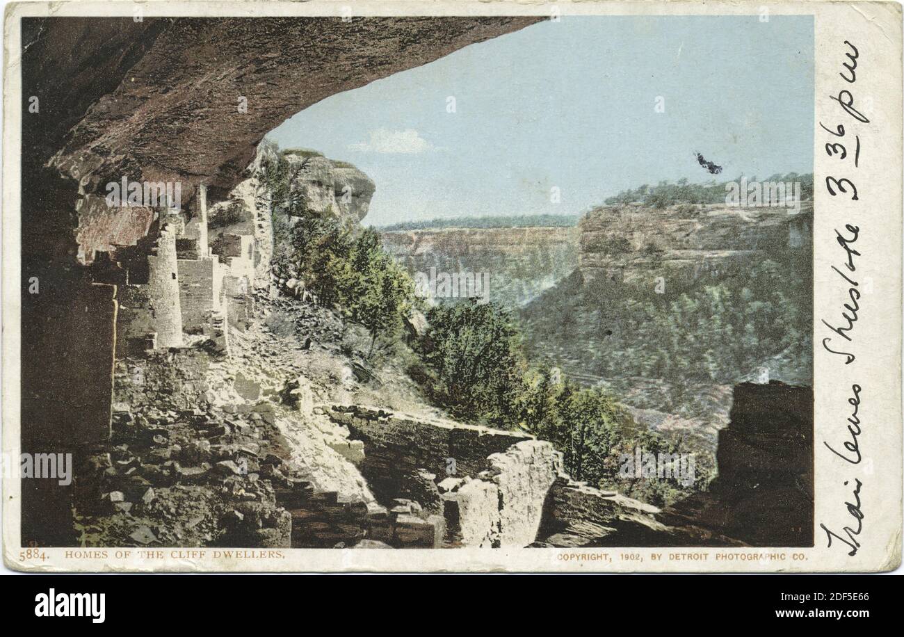 Maison des Cliff habitants, Mesa Verde, Colorado, photo, cartes postales, 1898 - 1931 Banque D'Images