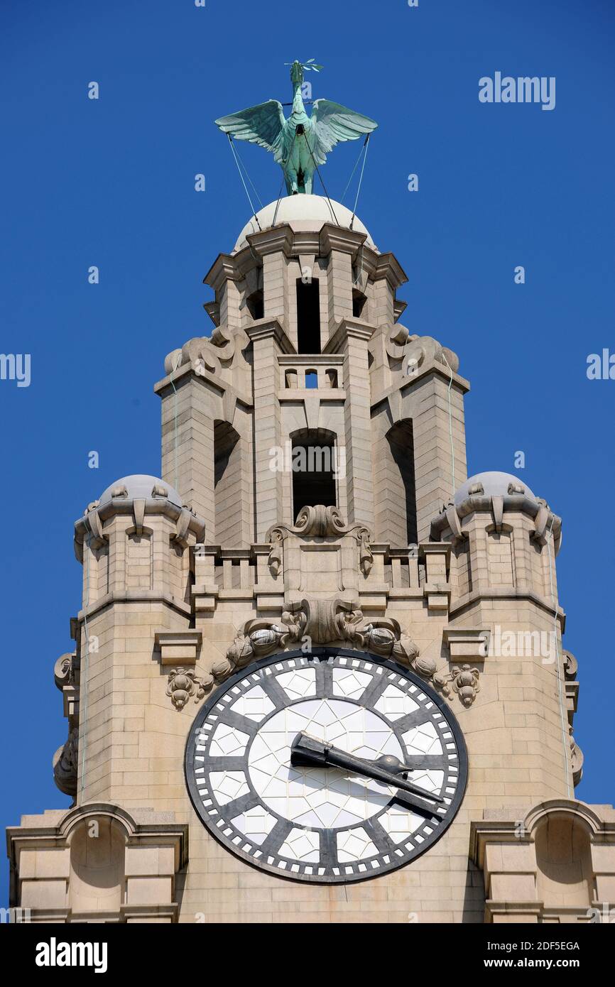 Liverpool, Three Graces, front de mer, Liver Building, Cunard Building, Port of Liverpool Building Banque D'Images