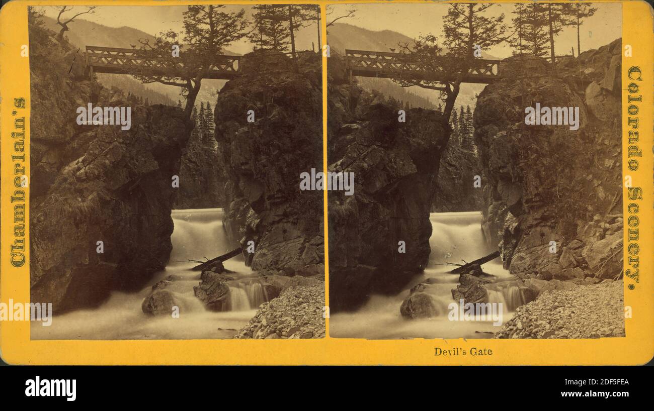 Devil's Gate., image fixe, stéréographes, 1850 - 1930, Chamberlain, W. G. (William Gunnison Banque D'Images
