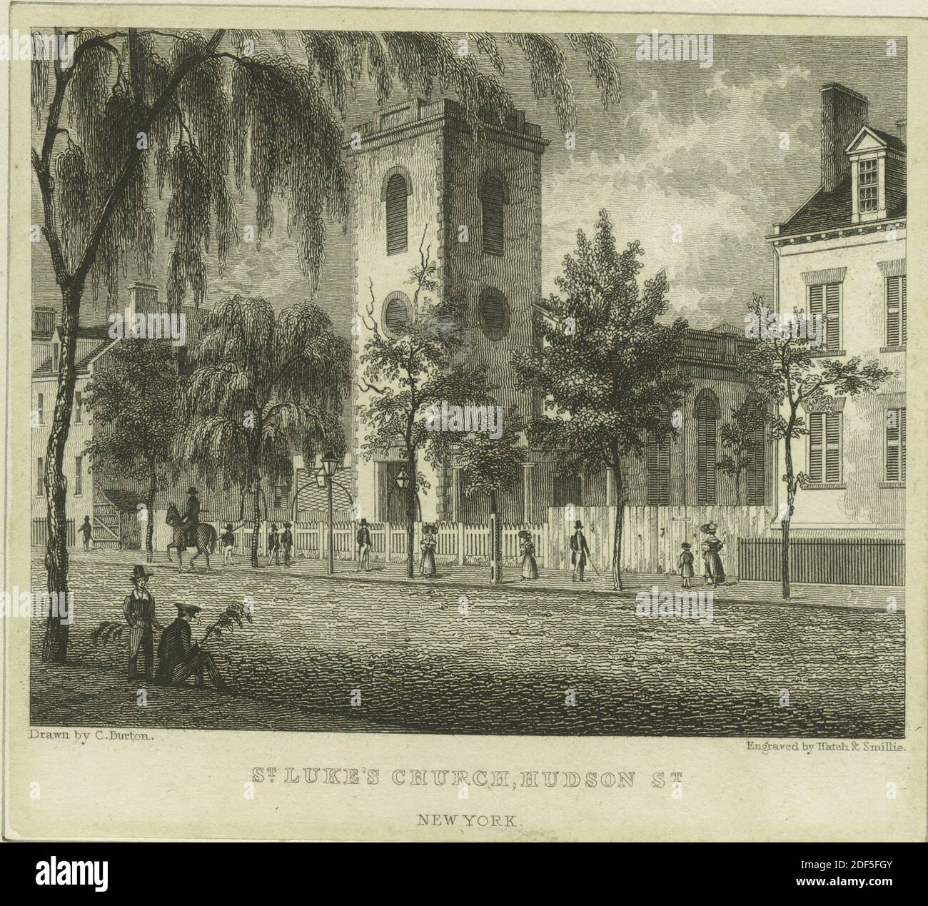 Église Saint-Luc, rue Hudson, image fixe, estampes, 1828 - 1890 Banque D'Images