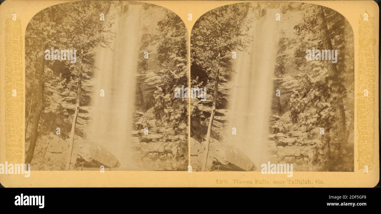 Toccoa Falls, près de Tallulah, Géorgie., image fixe, stéréographes, 1890, Littleton View Co Banque D'Images