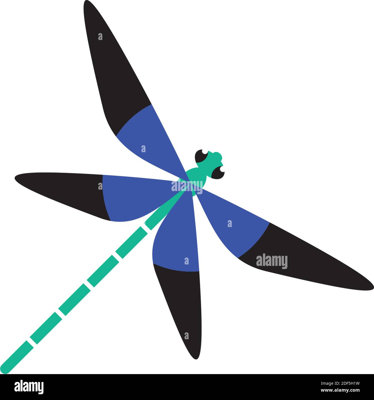illustration vectorielle de l'icône du logo libellule bleu Illustration de Vecteur