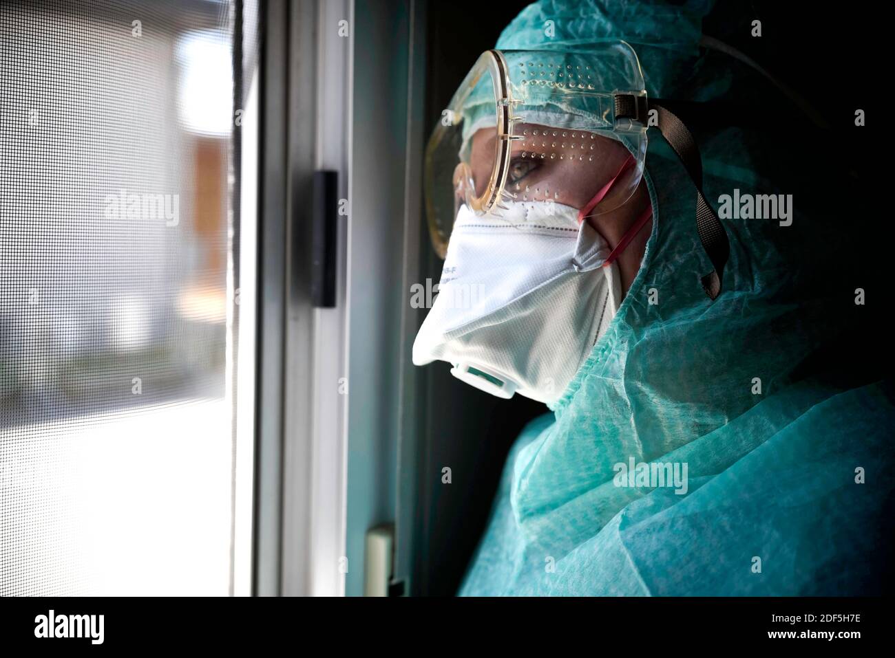 Europe, Italie, région des Abruzzes, l'Aquila, 25 avril 2020 : pandémie du virus Covid-19, urgence du coronavirus. Hôpital San Salvatore, dans le dotto photo Banque D'Images