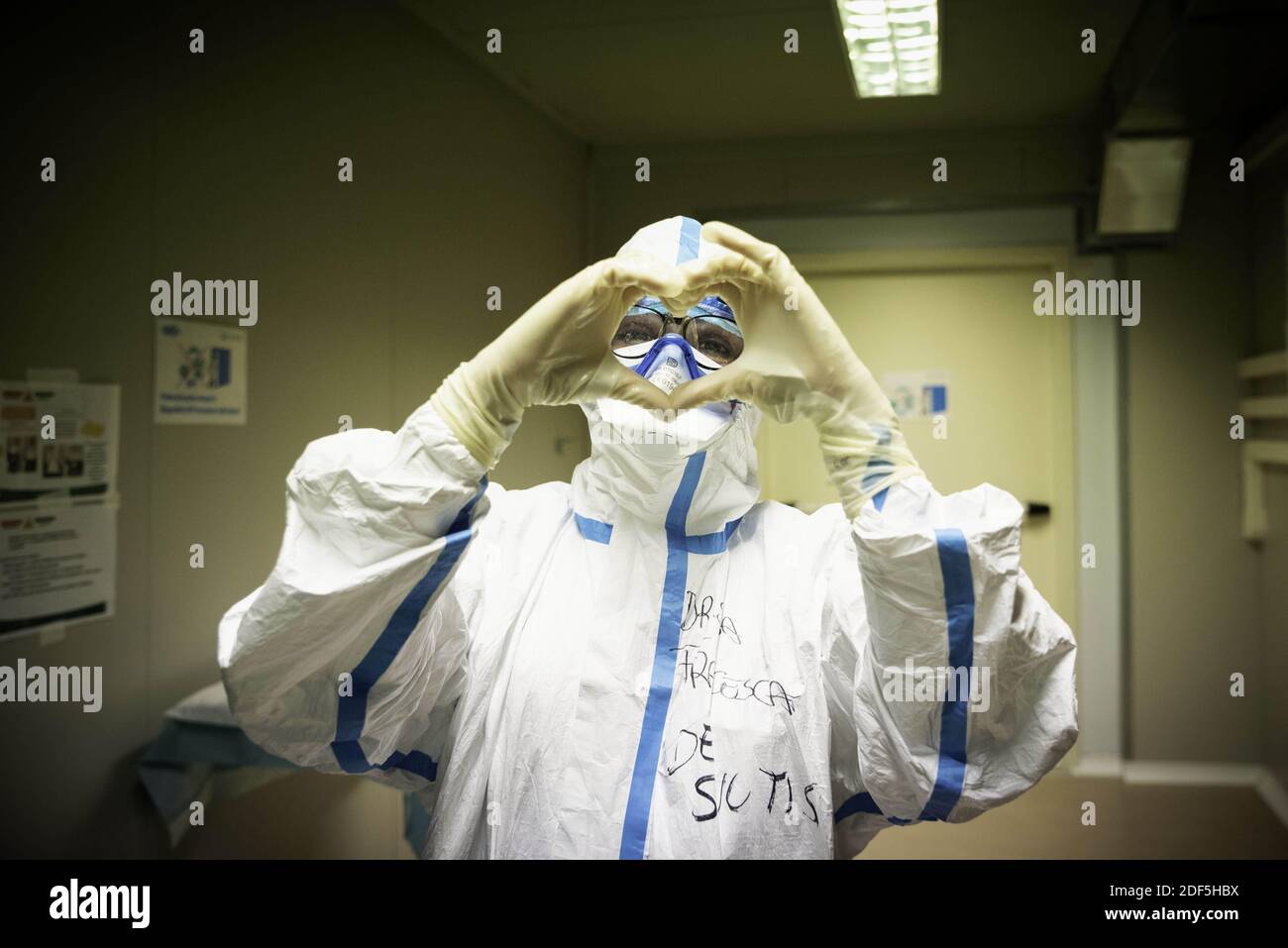 Europe, Italie, région des Abruzzes, l'Aquila, 25 avril 2020 : pandémie du virus Covid-19, urgence du coronavirus. Hôpital San Salvatore, dans le dotto photo Banque D'Images