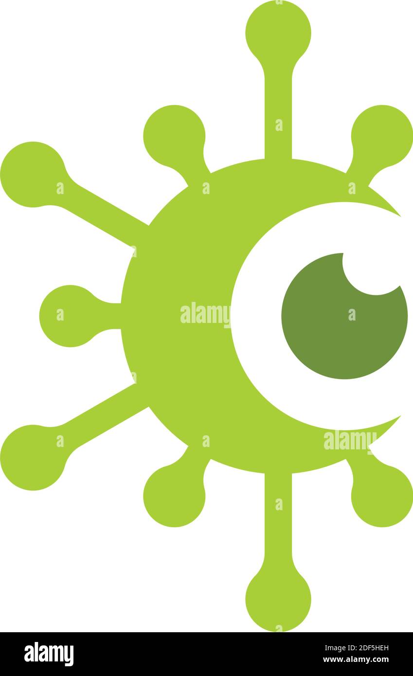 icône du logo c de la lettre de l'œil du coronavirus Illustration de Vecteur