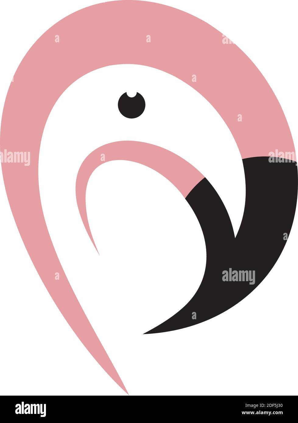 icône vectorielle du logo de la tête d'oiseau flamingo Illustration de Vecteur