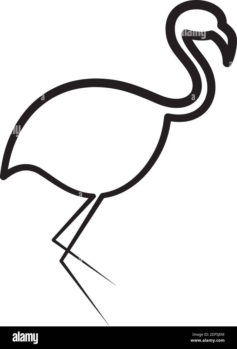 motif d'icône en forme de vecteur de ligne flamingo Illustration de Vecteur