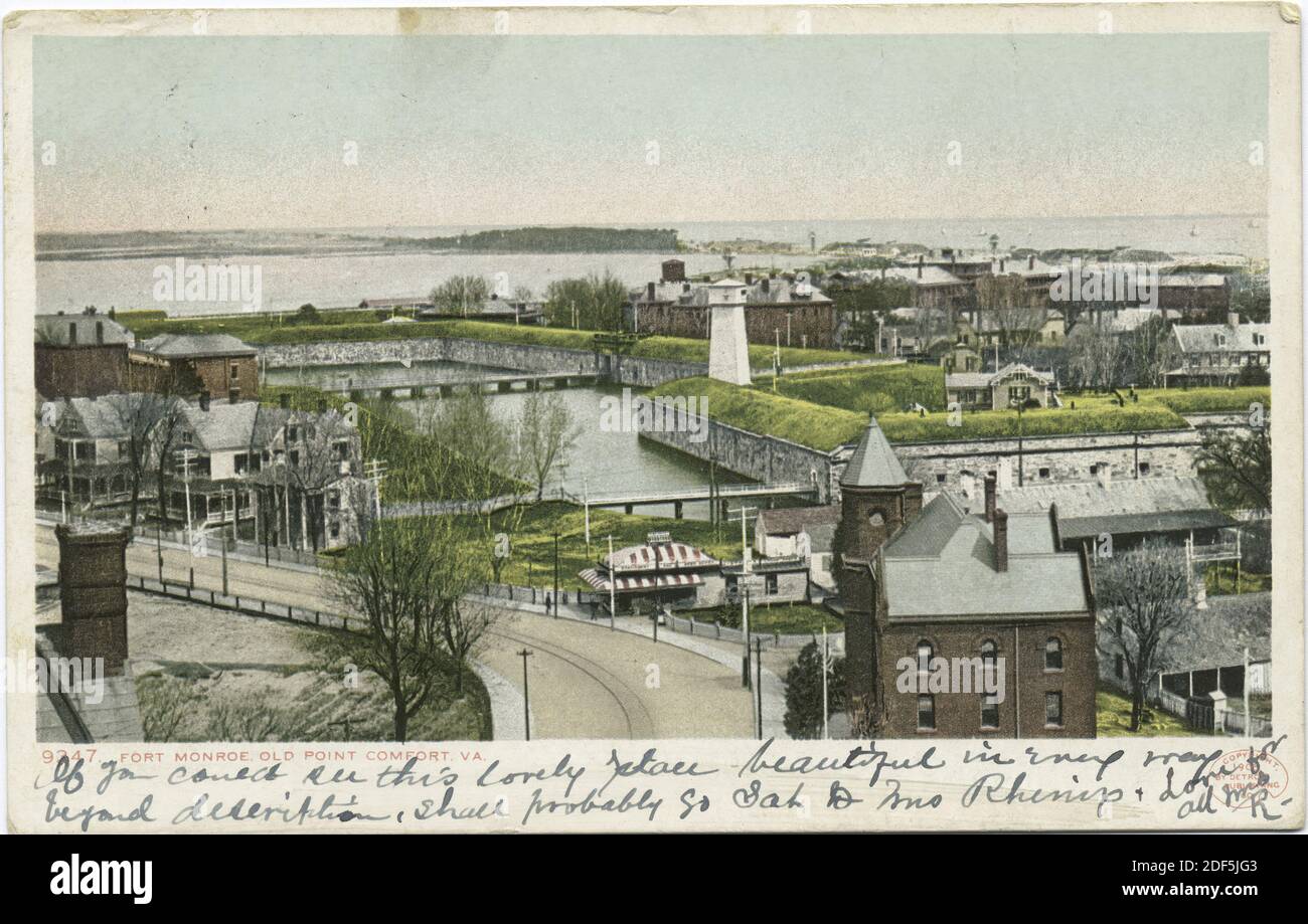 Old point Comfort, fort Monroe, Virginie, photo, cartes postales, 1898 - 1931 Banque D'Images