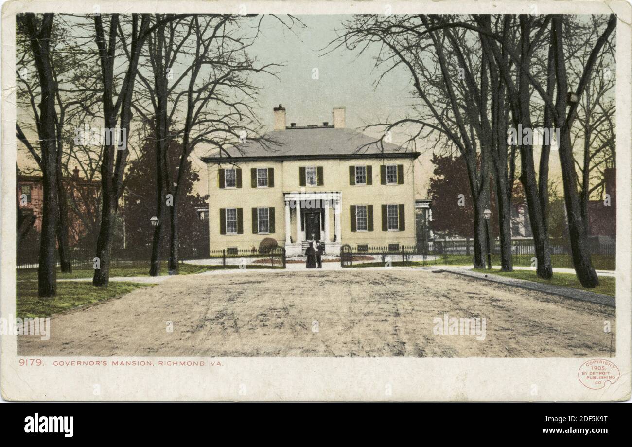Hôtel du gouverneur, Richmond, Virginie, image fixe, cartes postales, 1898 - 1931 Banque D'Images