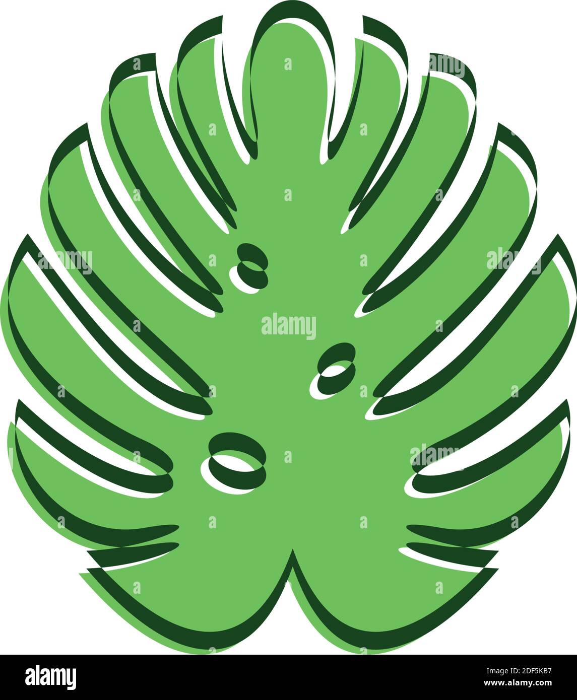 symbole du logo de l'icône du vecteur végétal monstera Illustration de Vecteur