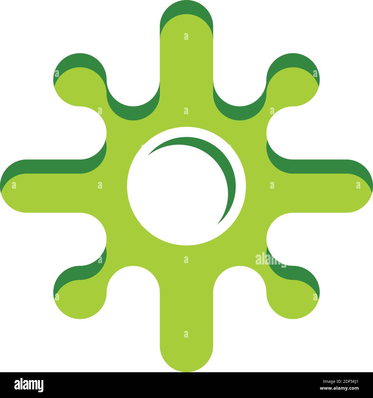 microbe icône verte micro logo germe Illustration de Vecteur