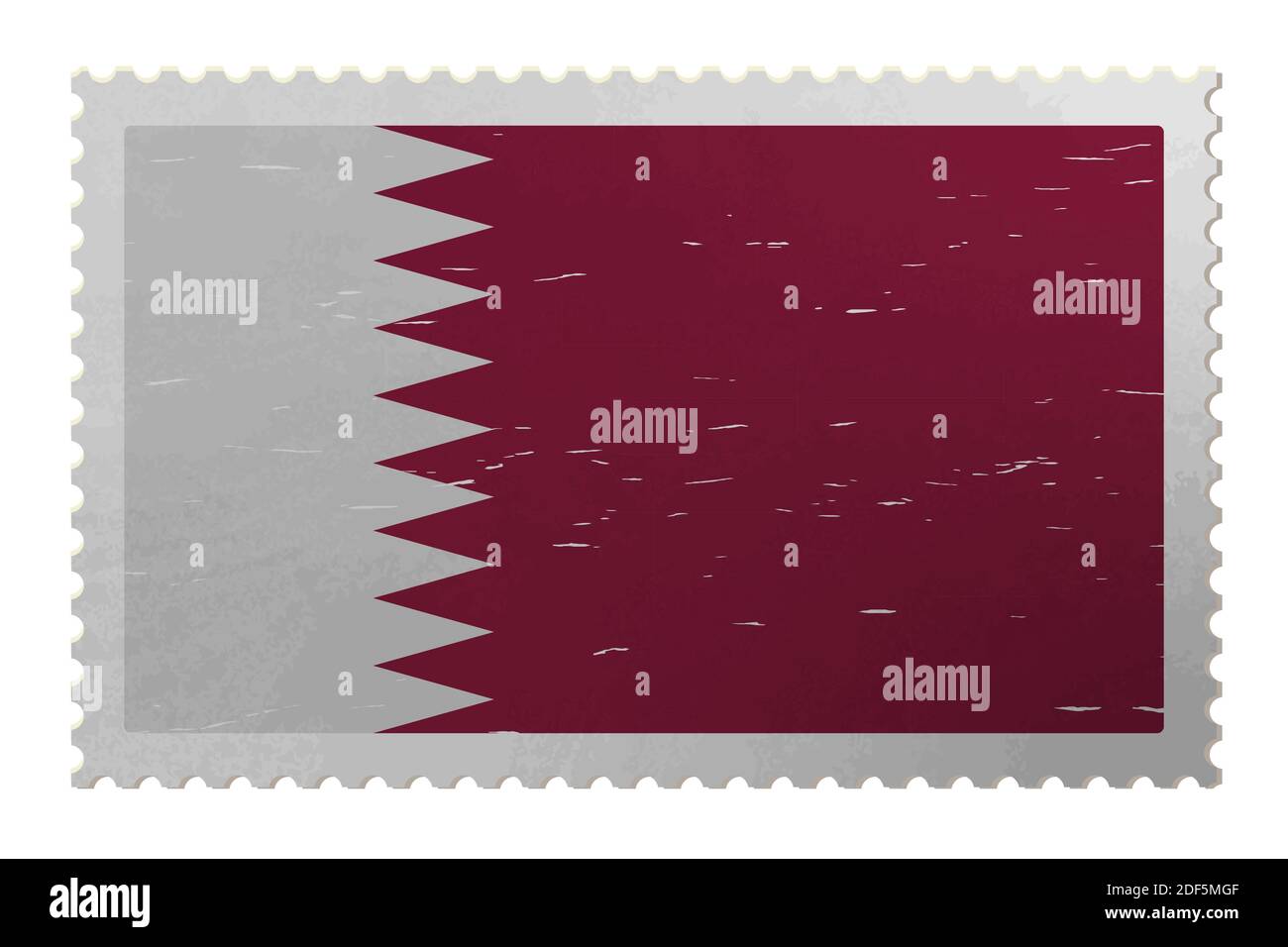 Drapeau du Qatar sur timbre-poste de merde, vecteur Illustration de Vecteur