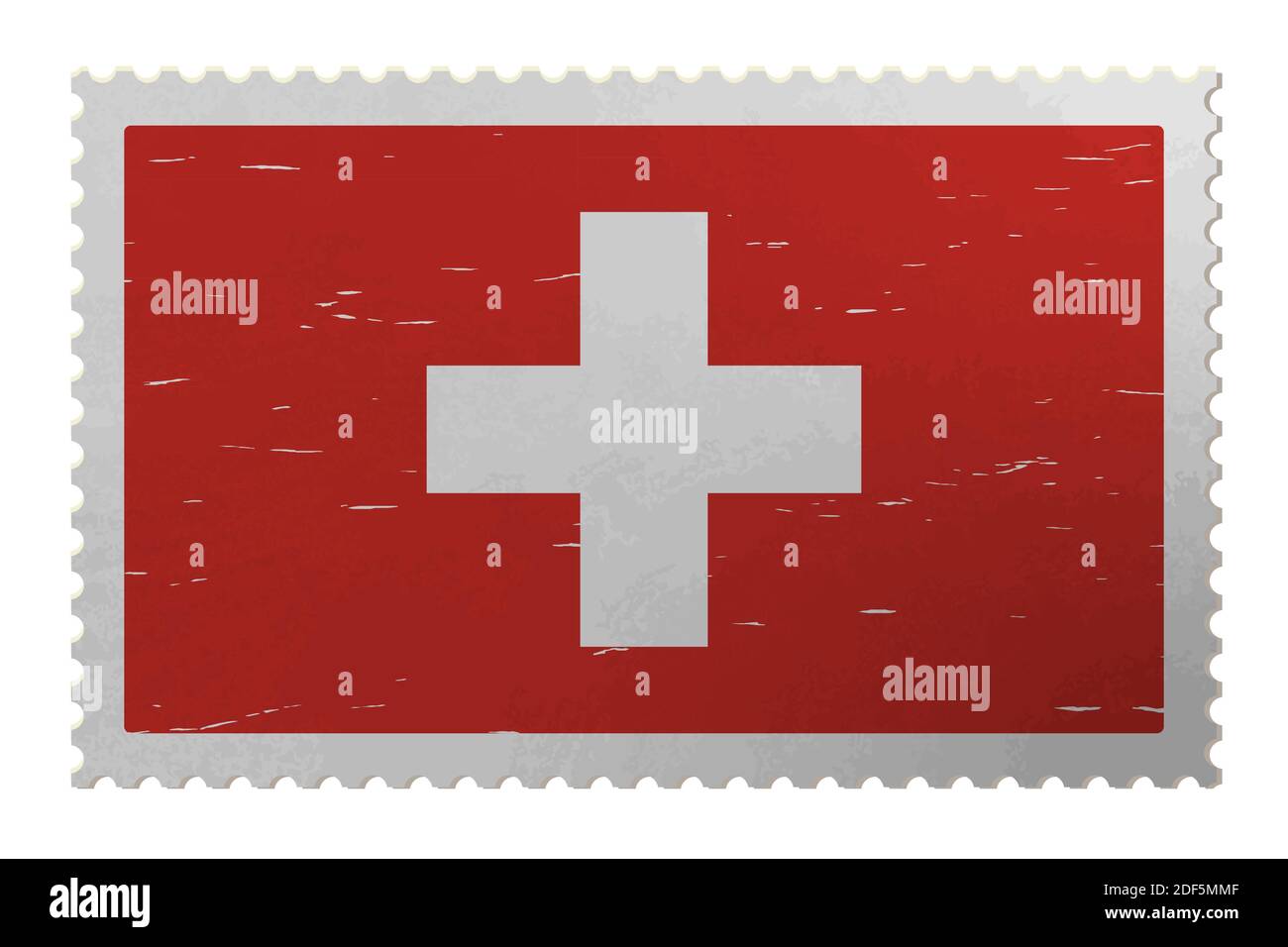 Drapeau suisse sur timbre-poste de merde, vecteur Illustration de Vecteur