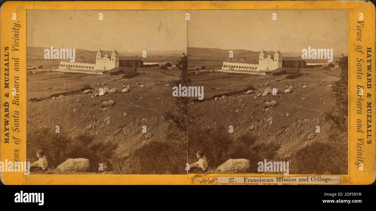 Franciscan Mission and College., image fixe, stéréographes, 1875, Hayward & Muzzall Banque D'Images