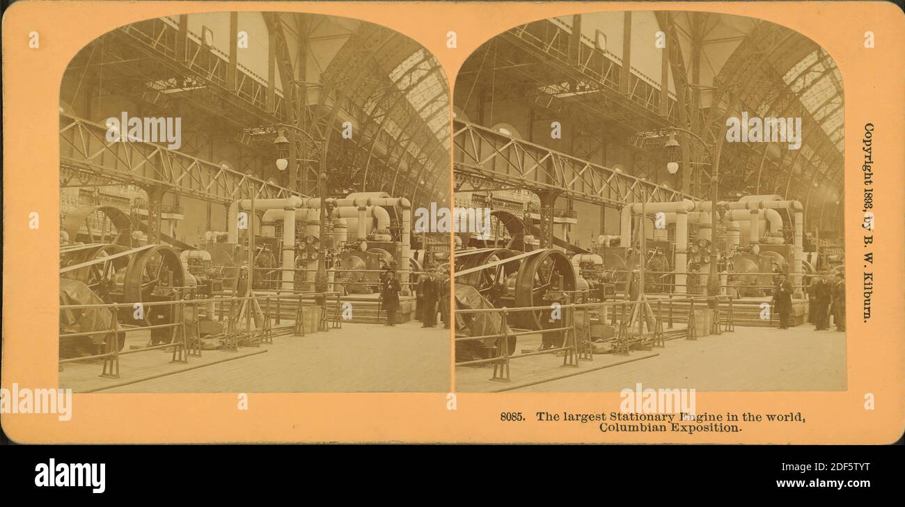 Le plus grand moteur stationnaire au monde, Columbian exposition., STILL image, stéréographes, 1893, Kilburn, B. W. (Benjamin West) (1827-1909 Banque D'Images