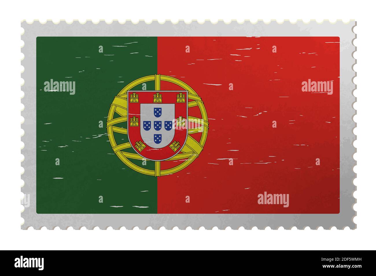 Drapeau du Portugal sur timbre-poste de merde, vecteur Illustration de Vecteur