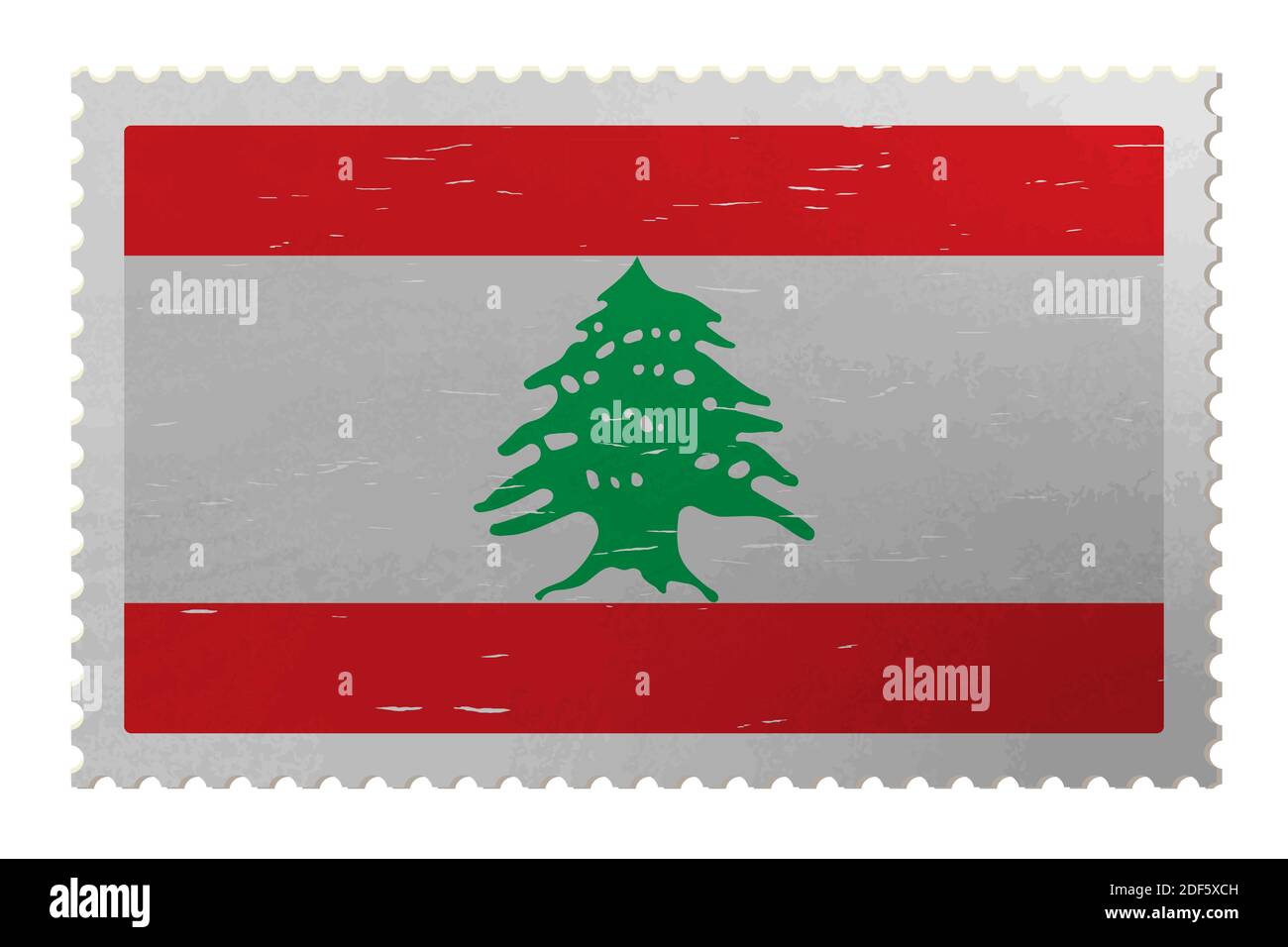 Drapeau libanais sur timbre-poste de merde, vecteur Illustration de Vecteur