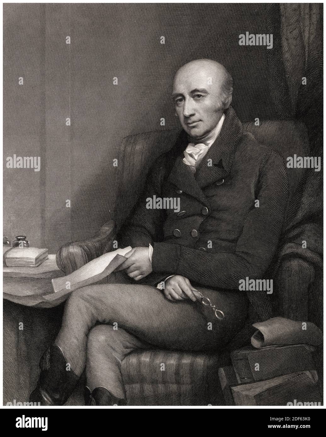 William Hyde Wollaston (1766–1828), chimiste et physicien anglais, gravure de portraits de William Skelton après John Jackson, 1830 Banque D'Images