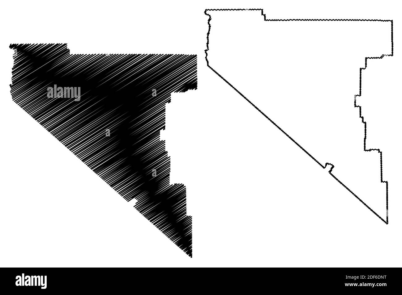 Comté de Douglas, Nevada (comté des États-Unis, États-Unis d'Amérique, États-Unis, États-Unis) carte illustration vectorielle, croquis de griffonnage carte de Douglas Illustration de Vecteur