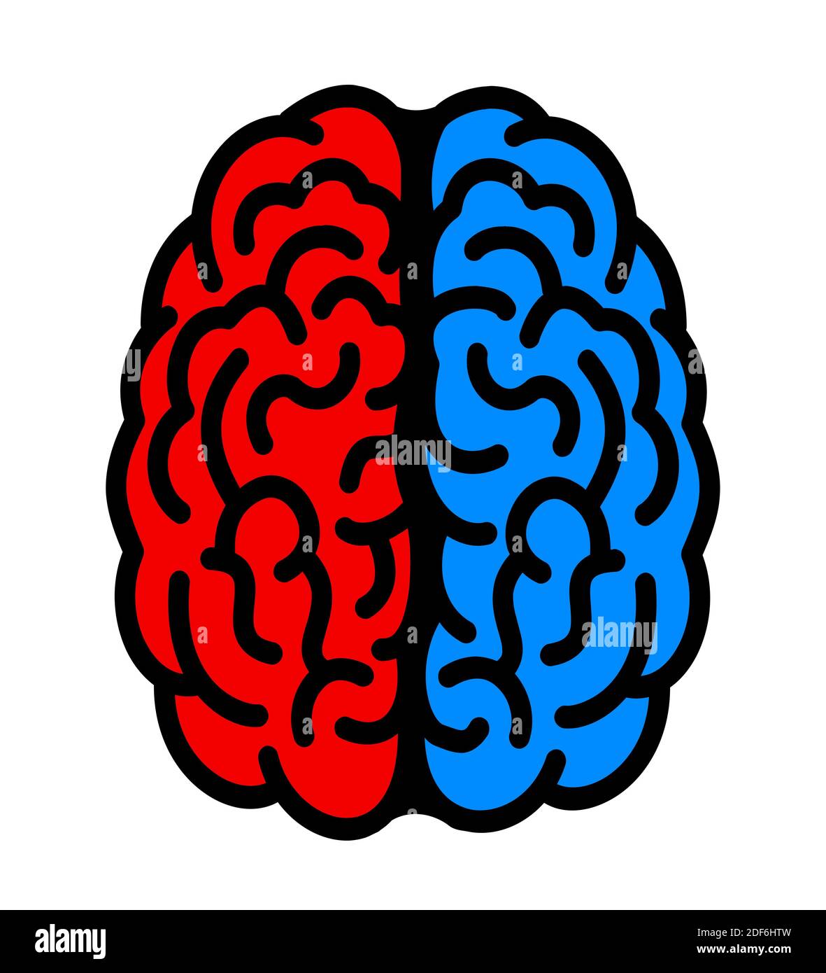 Hémisphère gauche et droit du cerveau dans différentes couleurs ...