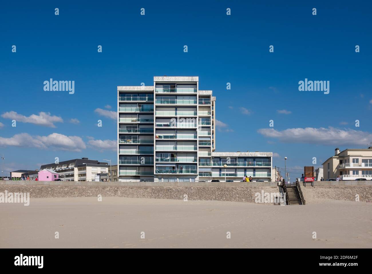 Front de mer de Berck sur mer sur la côte française de l'Opale Banque D'Images