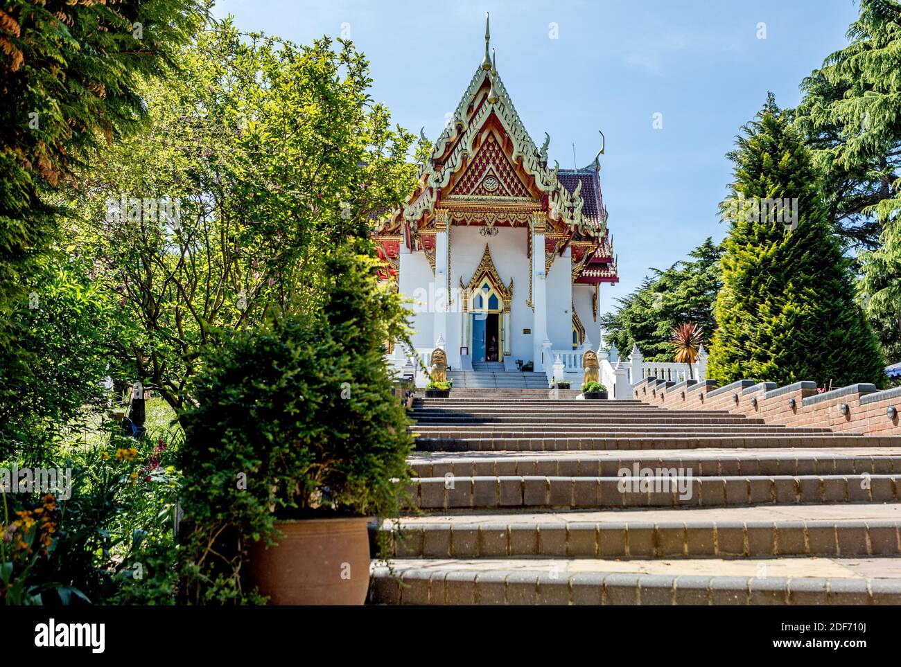 Le temple bouddhiste thaïlandais de Wimbledon Village de Londres Banque D'Images
