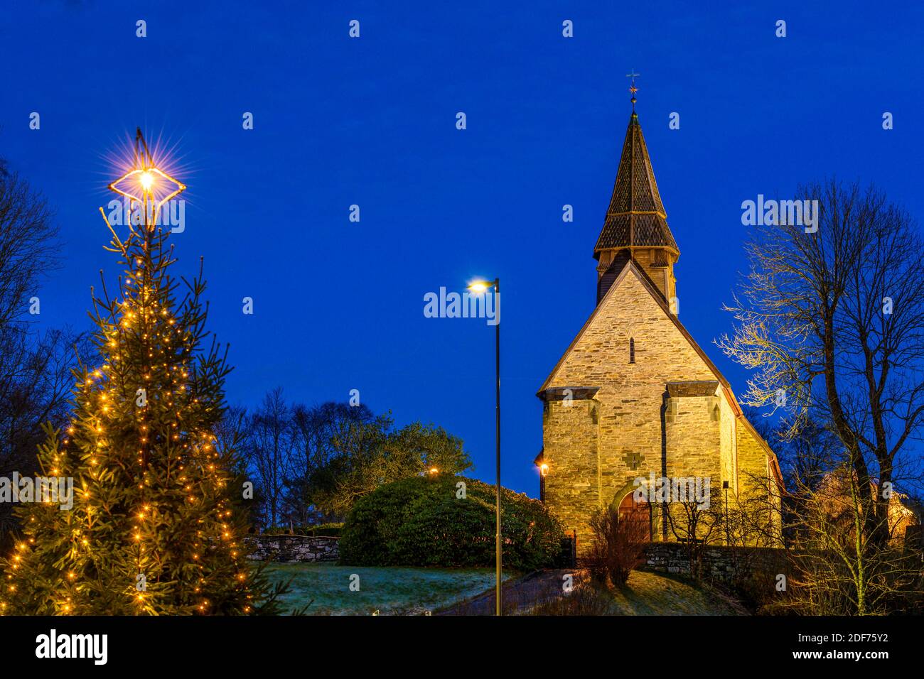 Noël en Norvège à Fana kirke Banque D'Images