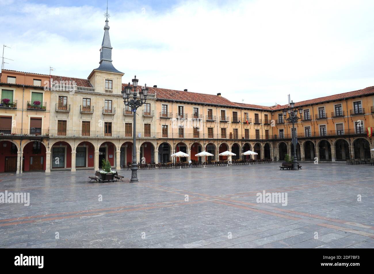 Leon, Plaza Mayor (XVIIe siècle). Castilla y Leon, Espagne. Banque D'Images