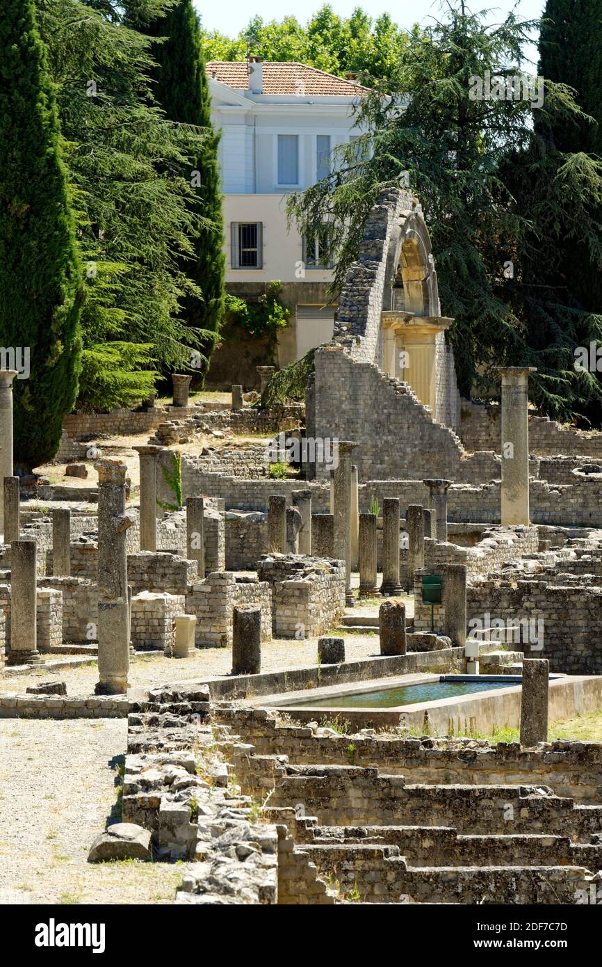 France, Vaucluse, Vaison la Romaine, parc archéologique, site de la Villasse Banque D'Images