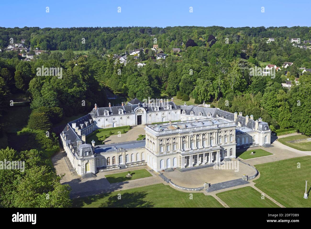 France, Eure, Vernon, le château de Bizy (vue aérienne) Banque D'Images