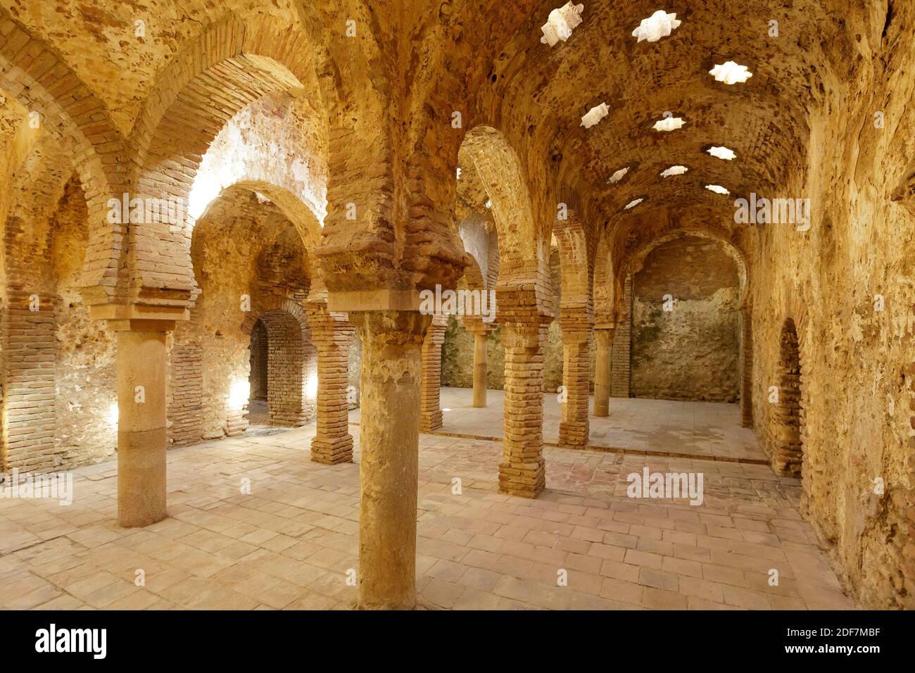 Espagne, Andalousie, province de Malaga, Ronda, route des villages blancs (Ruta de los Pueblos Blancos), bains arabes du XIIIe siècle dans l'ancien quartier juif Banque D'Images