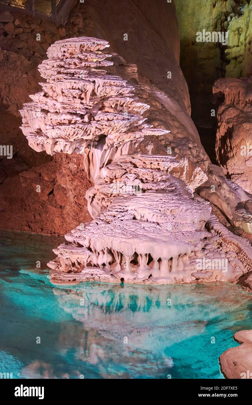 France, Lot, Parc naturel régional des Causses du Quercy, Padirac, Chasm de Padirac, salle du Grand Dome Banque D'Images