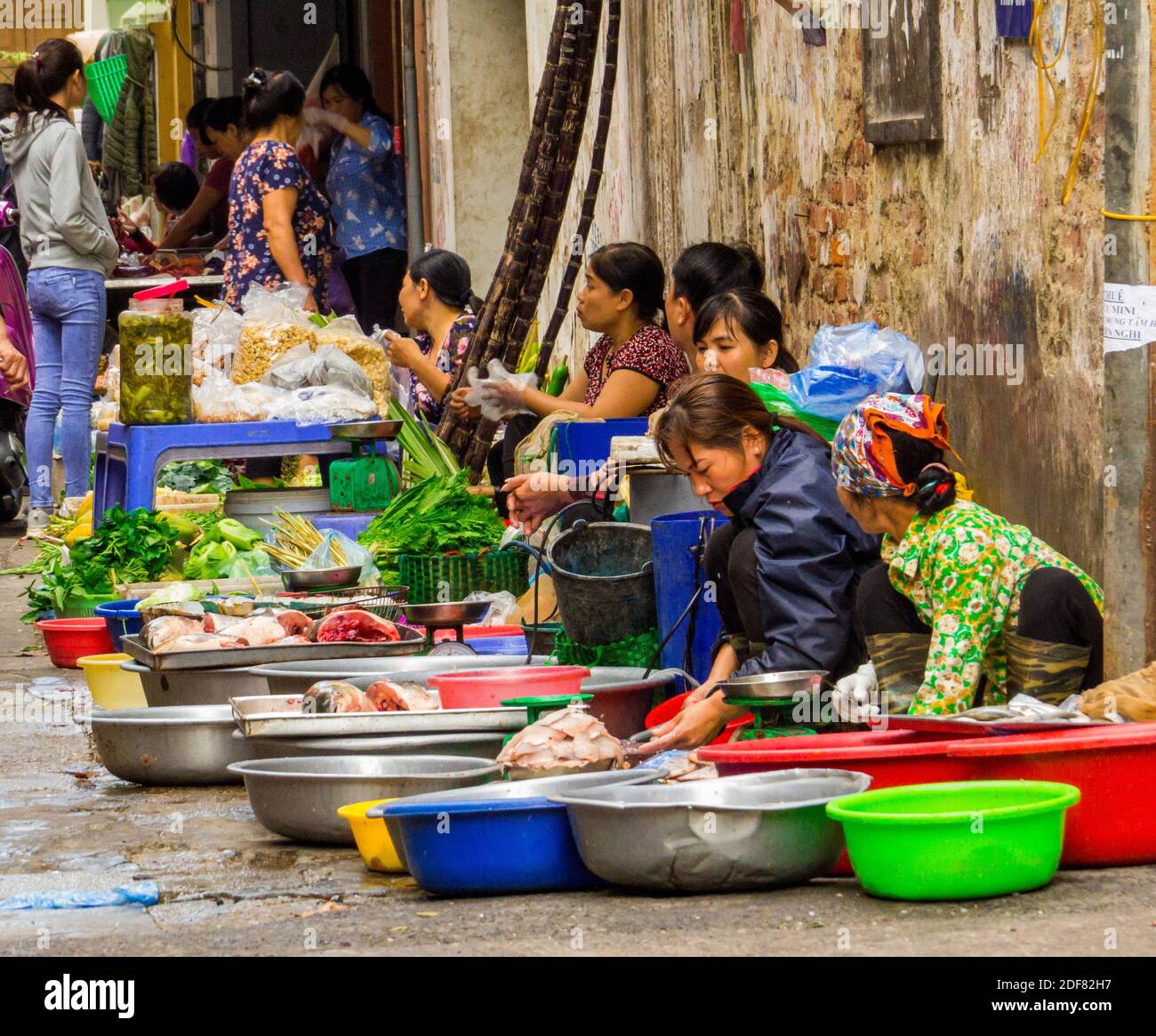 Marché de rue à Hanoi, Vietnam Banque D'Images