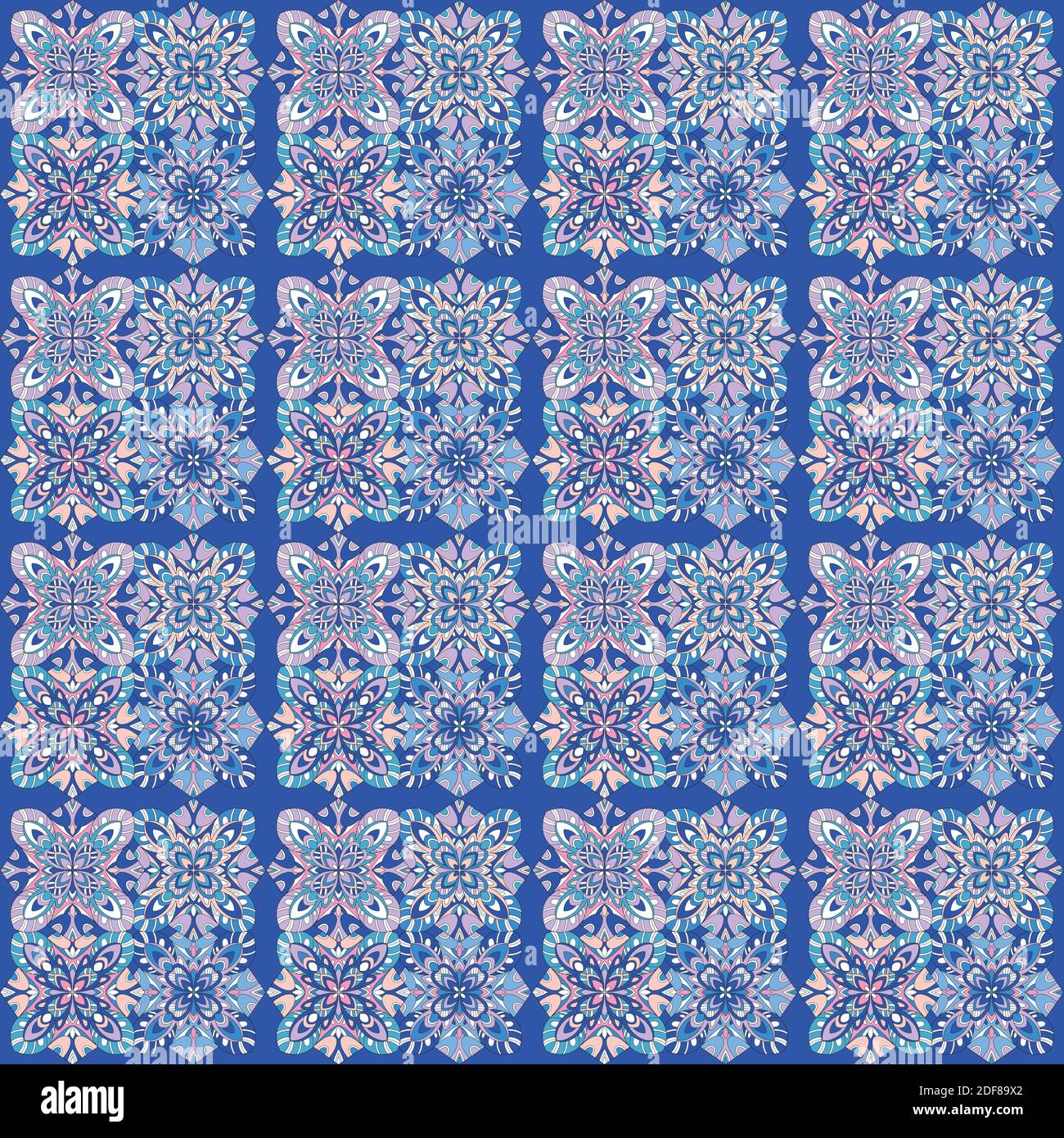 Motif géométrique africain en bleu Illustration de Vecteur