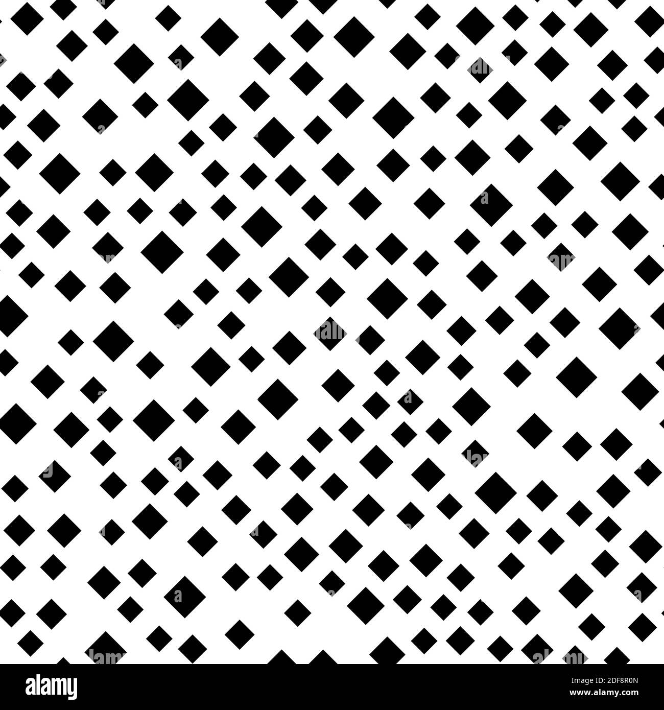 Motif géométrique abstrait sans couture des carrés noirs dans un ordre aléatoire. Illustration simple à vecteur plat. Illustration de Vecteur
