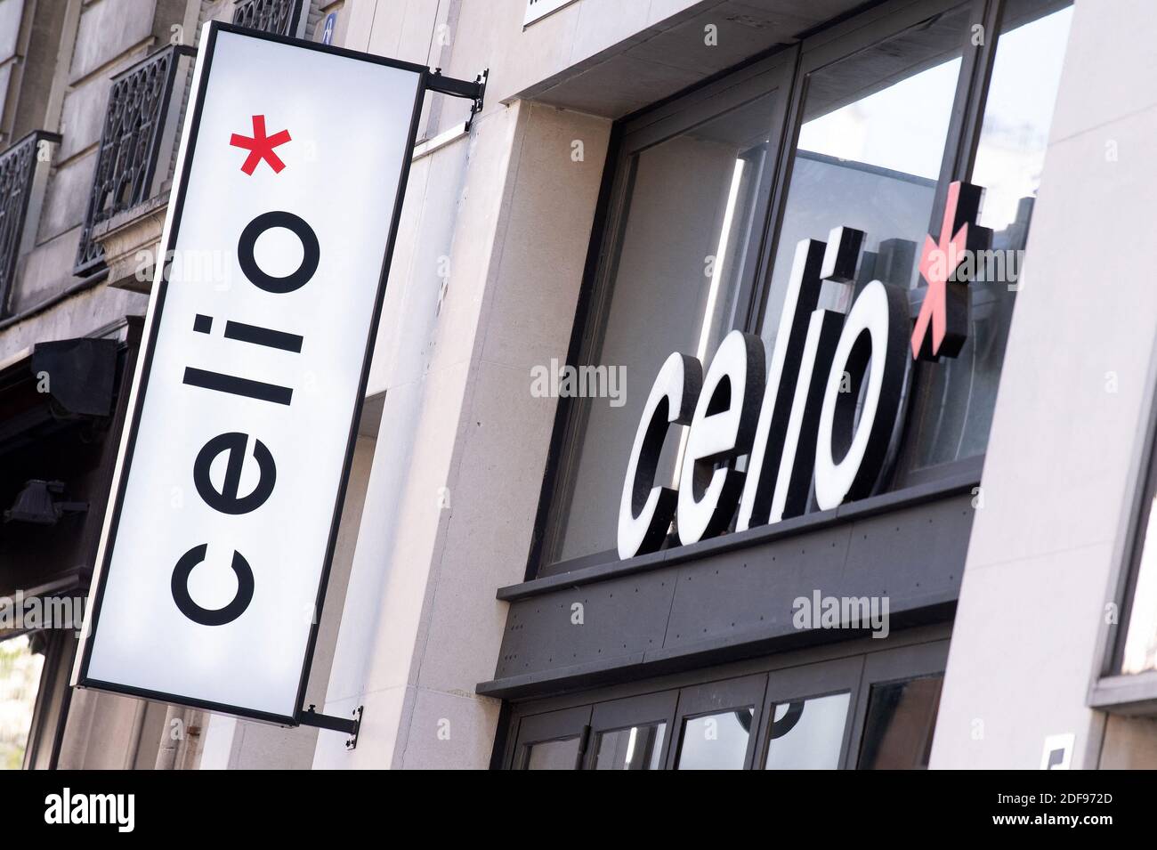 Une enseigne de Celio le 14 avril 2020 à Paris, France. Photo de David Niviere/ABACAPRESS.COM Banque D'Images