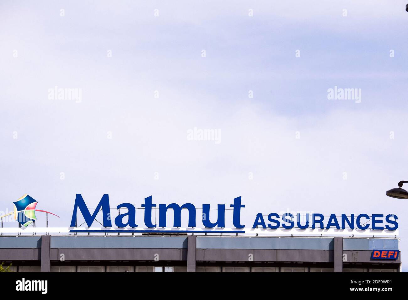 Un logo de Matmut assurances, le 07 mai 2020 à Paris France. Photo de David Niviere/ABACAPRESS.COM Banque D'Images