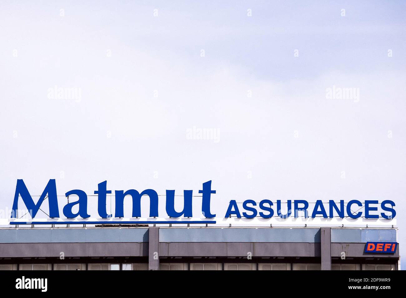 Un logo de Matmut assurances, le 07 mai 2020 à Paris France. Photo de David Niviere/ABACAPRESS.COM Banque D'Images