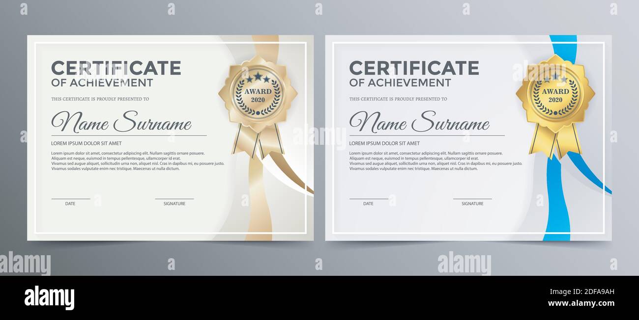 Certificat de membre meilleur diplôme de récompense ensemble. Illustration de Vecteur