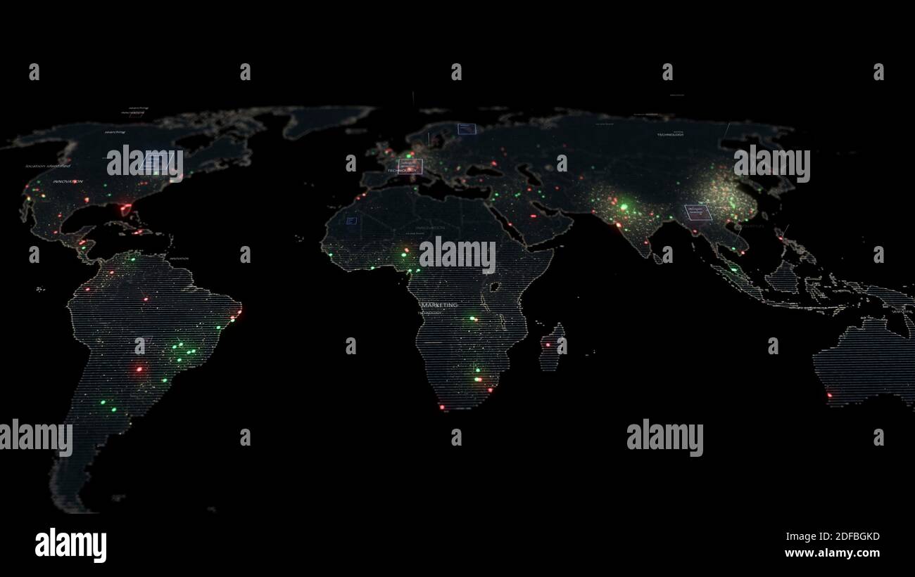 Carte du monde de la surveillance numérique, concept des entreprises mondiales, innovation et technologie mondiales, communication mondiale, réseau mondial, concept créatif Banque D'Images