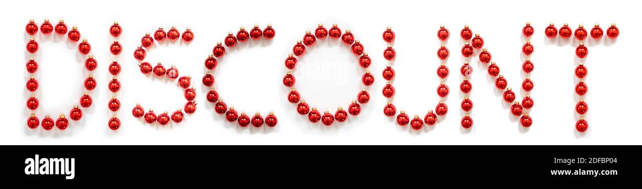 Remise sur les lettres de Noël rouges pour la construction Banque D'Images