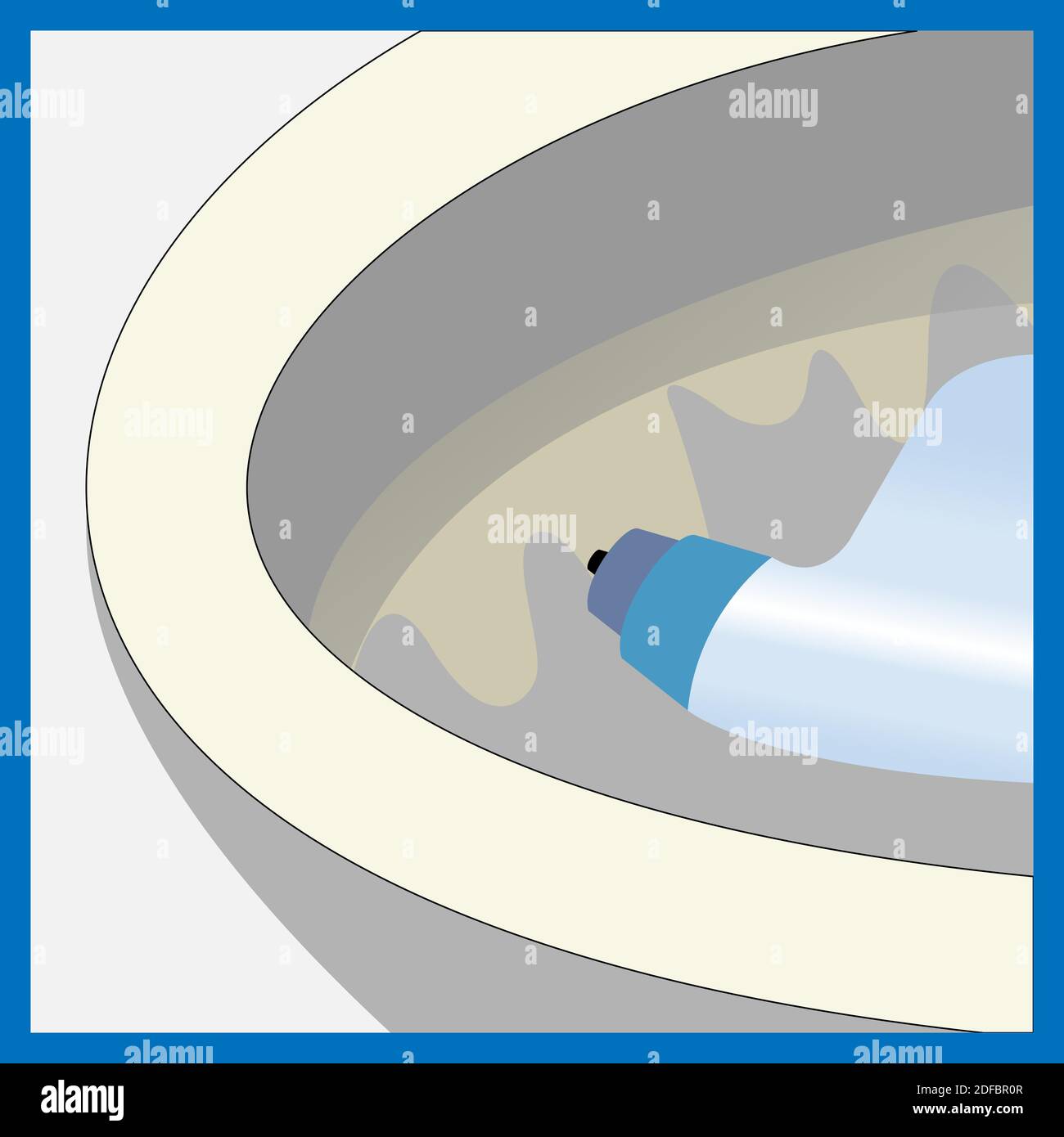 Nettoyage des toilettes à l'aide d'un liquide désinfectant, vecteur conceptuel Illustration de Vecteur